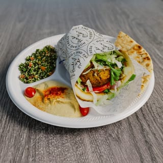 Falafel on Pita Platter